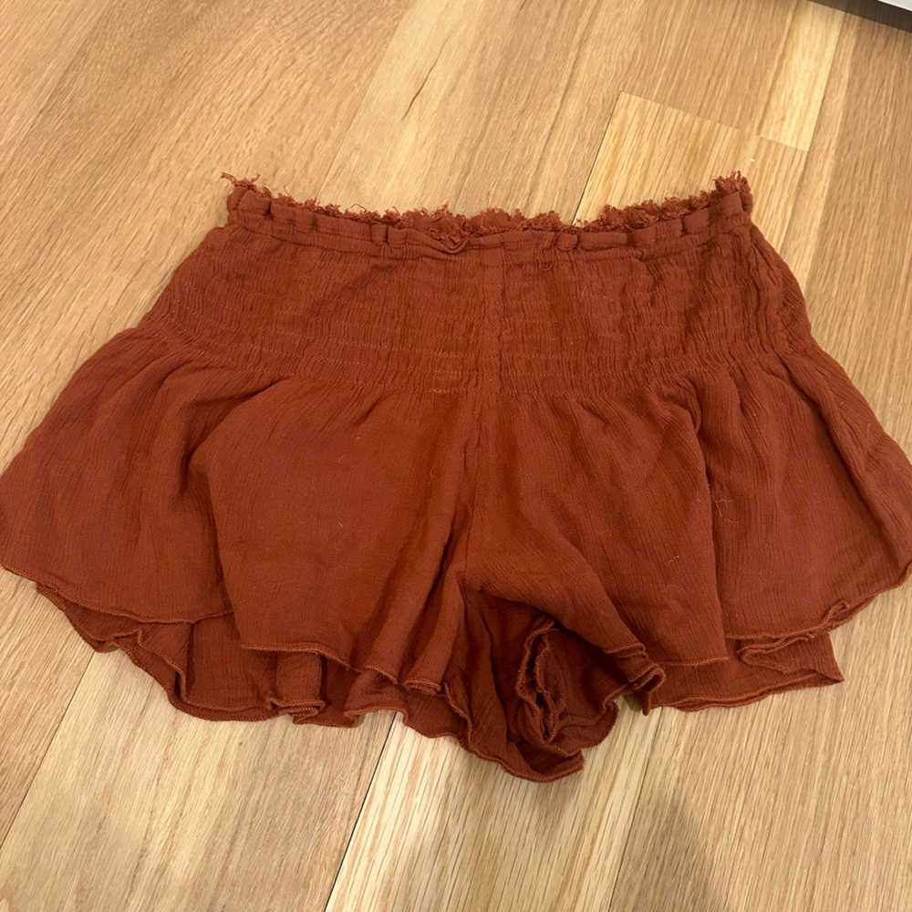Free People Lost Girl Smocked Shorts in Burnt Orange | Sz: S